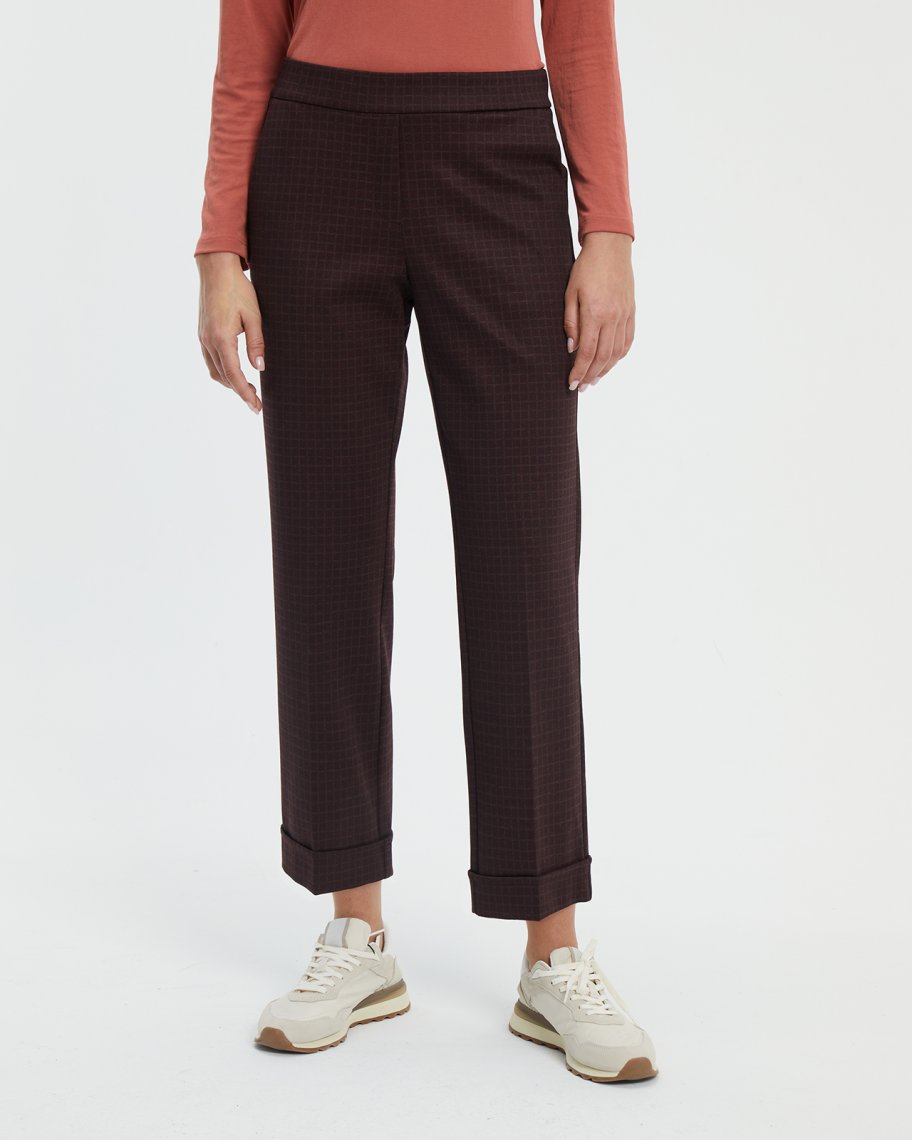 Pantalon écossais bordeaux