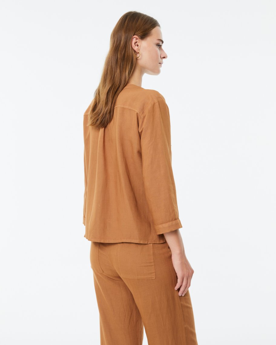 Chemise saharienne caramel