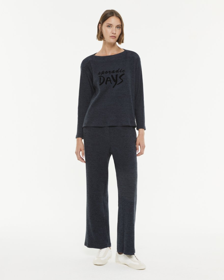 Pantalon bleu chiné