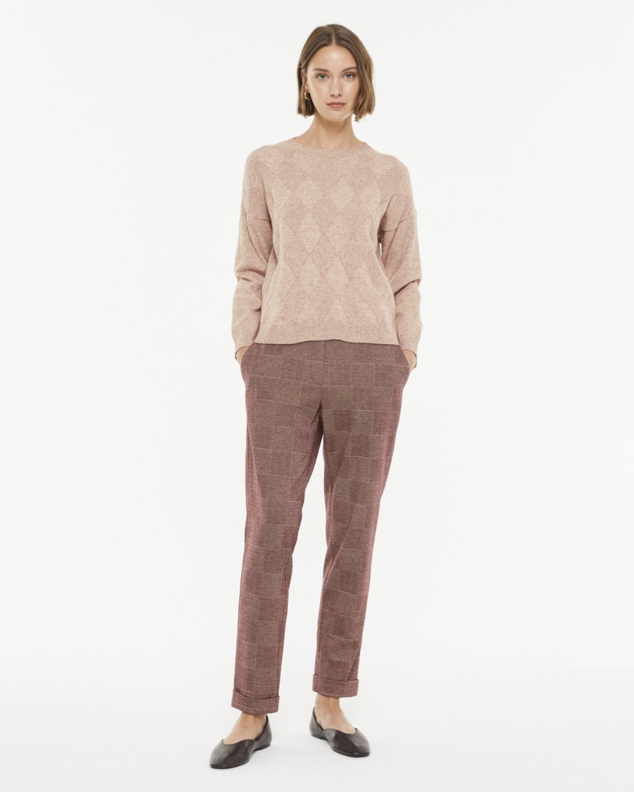 Pull rosé jacquard