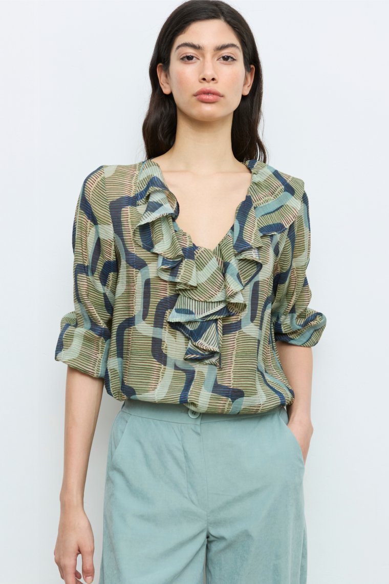 Tunique col volant&eacute;