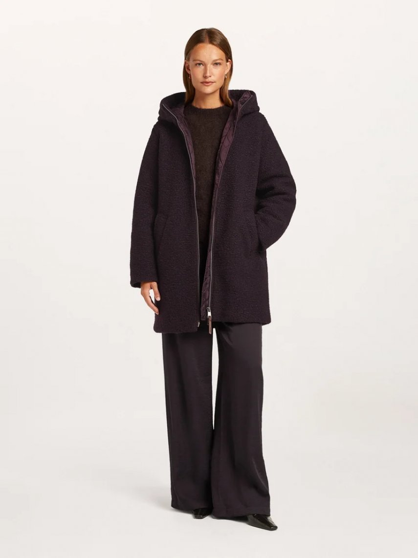 Manteau bouclette aubergine