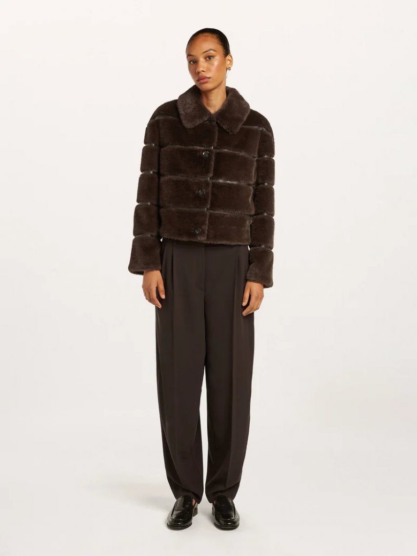 Veste fourrure chocolat