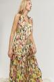 Robe longue jaune-vert