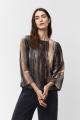 Tee Shirt Velours Bleu-Marron