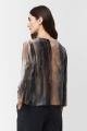Tee Shirt Velours Bleu-Marron