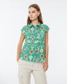 Chemise verte aux touches marron