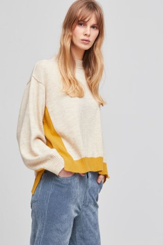 Pull beige & jaune