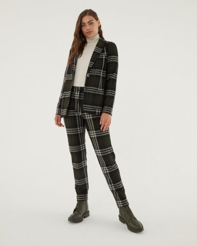 Veste &eacute;cossaise noir-blanche