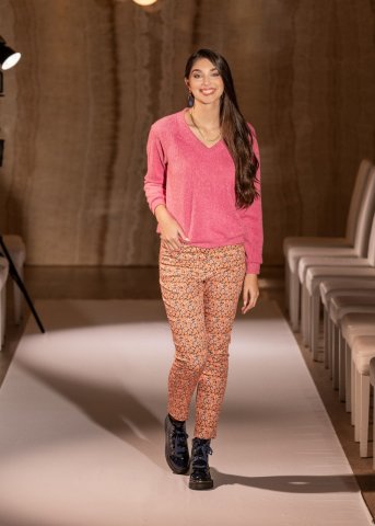 Pantalon feuillage orangé