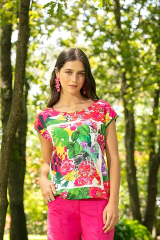 Tee-shirt fleuri