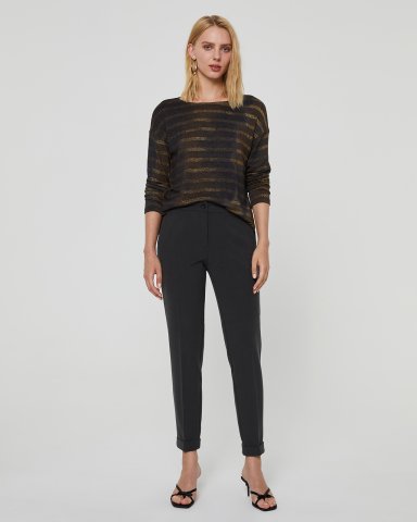 Pantalon noir revers