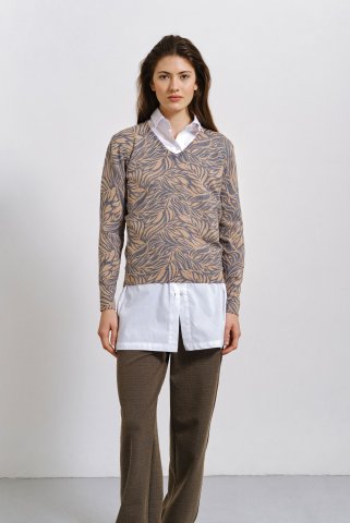 Pull V bleu