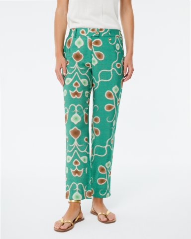 Pantalon fluide Vert/Marron