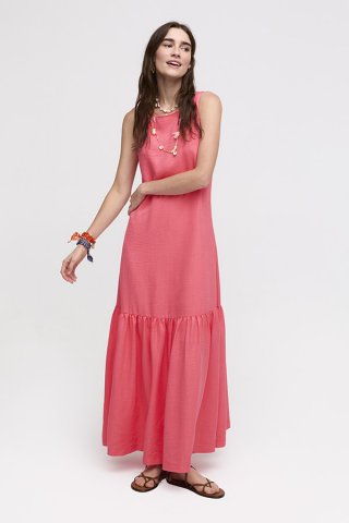 Robe longue corail
