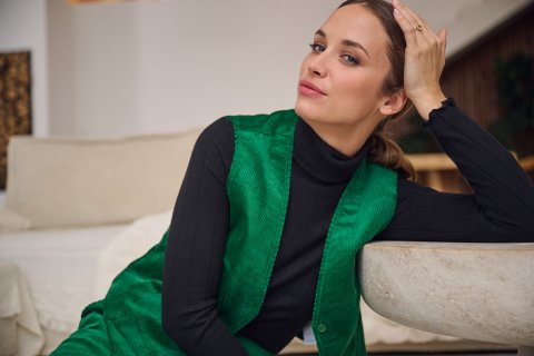 Petit gilet vert velours