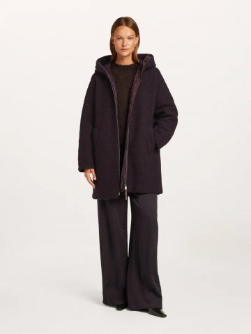 Manteau bouclette aubergine