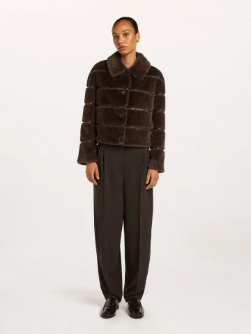 Veste fourrure chocolat