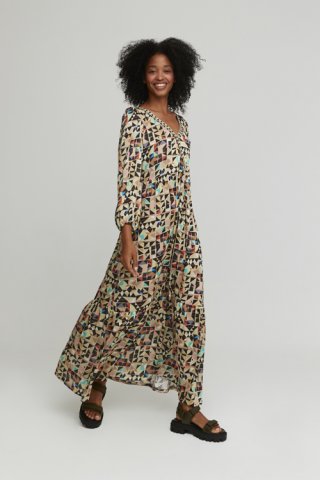 Robe longue losange